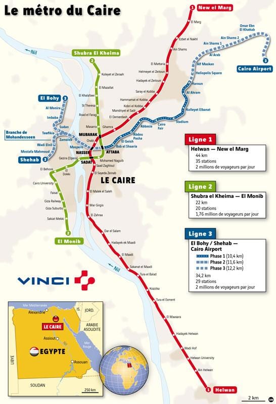 Mapa de cairo metro