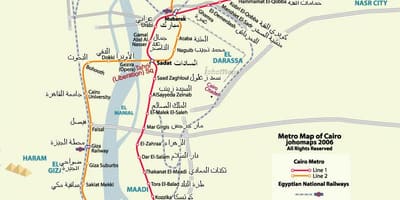 Cairo mapa do metrô de 2016