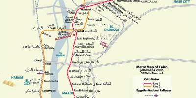 Cairo mapa do metrô de 2016